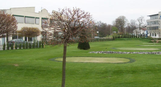 Golf Kurzplatz mit Kunstrasen Golfgreens